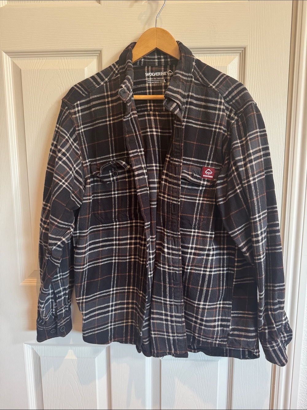 Wolverine Black and Cream Plaid Shirt Jacket